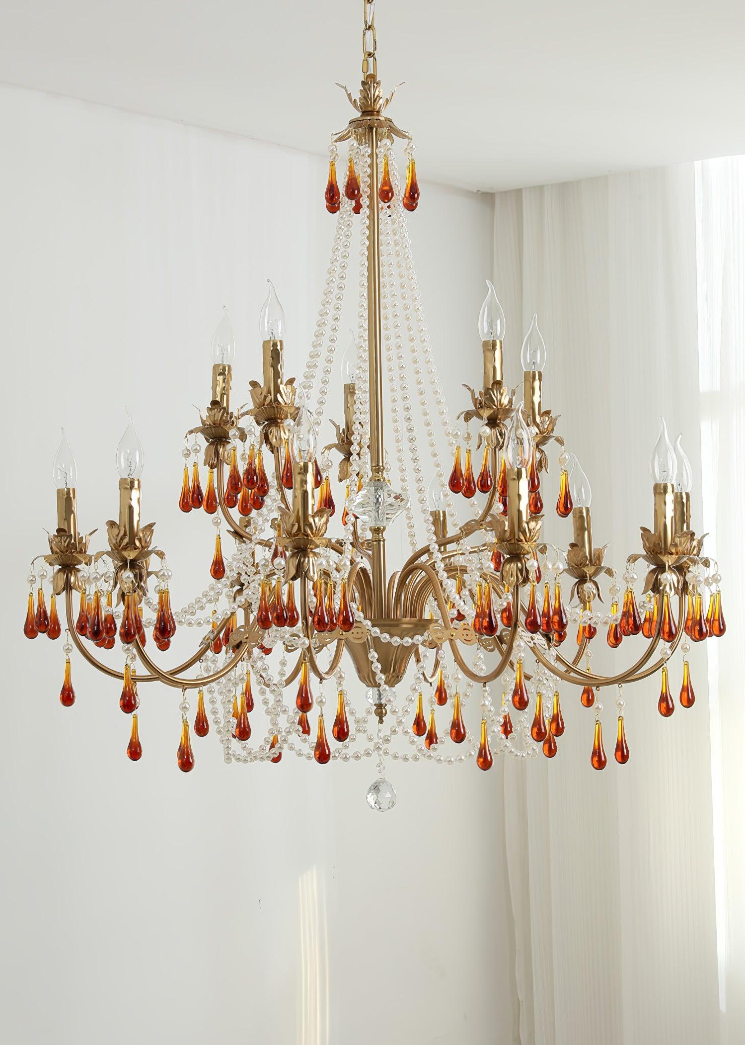 Ormirara Postmodern Luxury Amber Crystal Chandelier - Blowlighting
