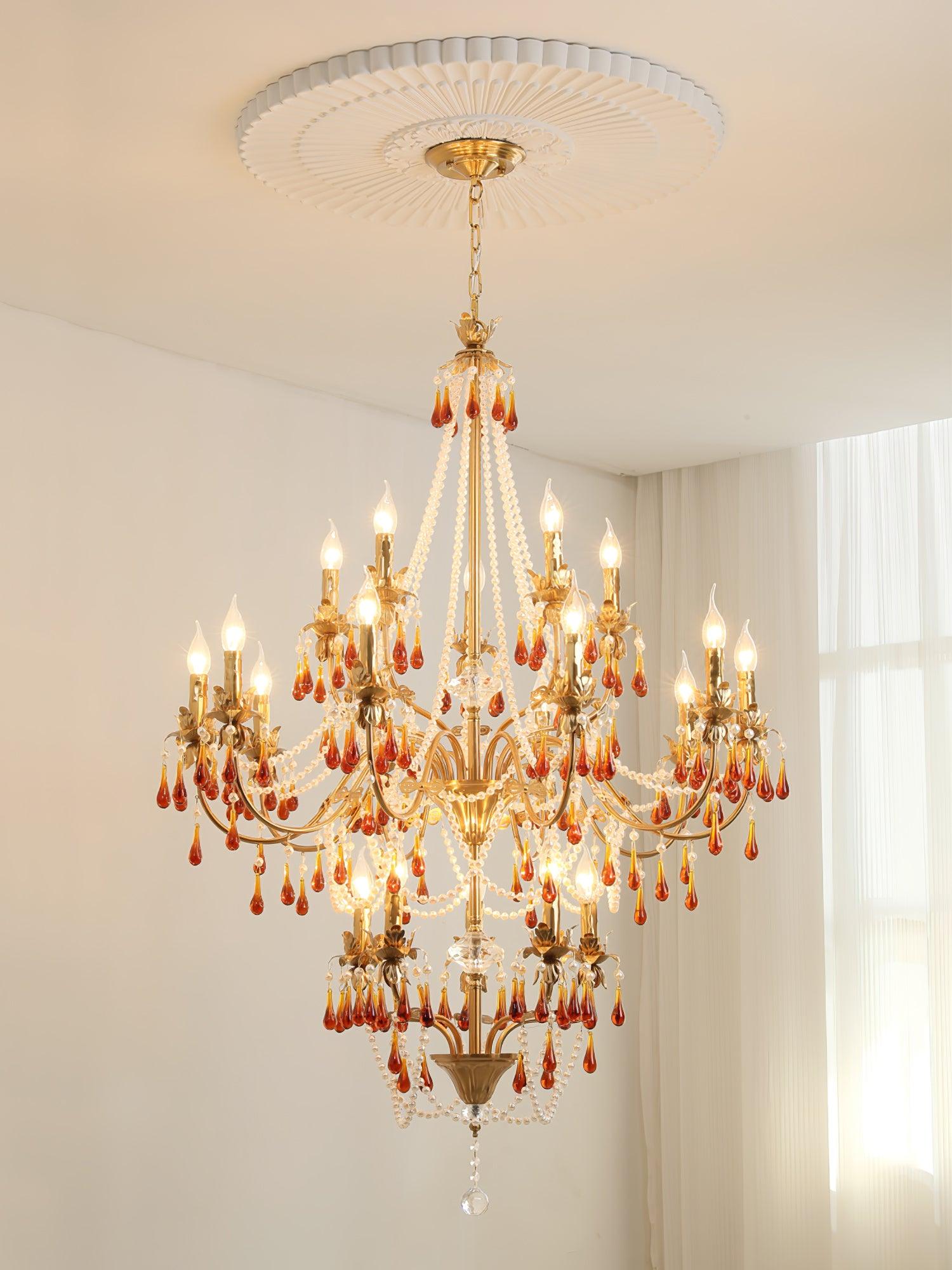 Ormirara Postmodern Luxury Amber Crystal Chandelier - Blowlighting