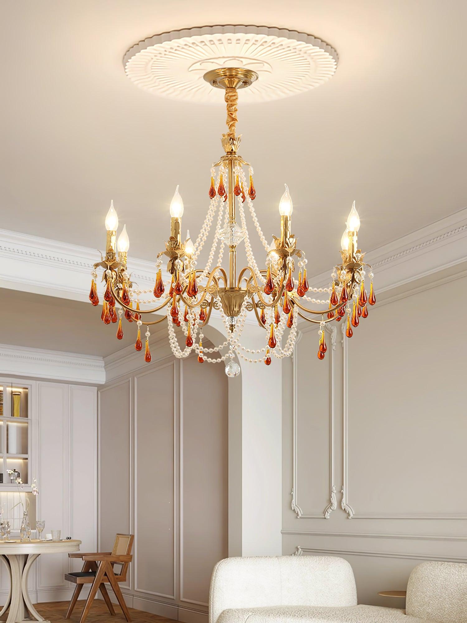 Ormirara Postmodern Luxury Amber Crystal Chandelier - Blowlighting