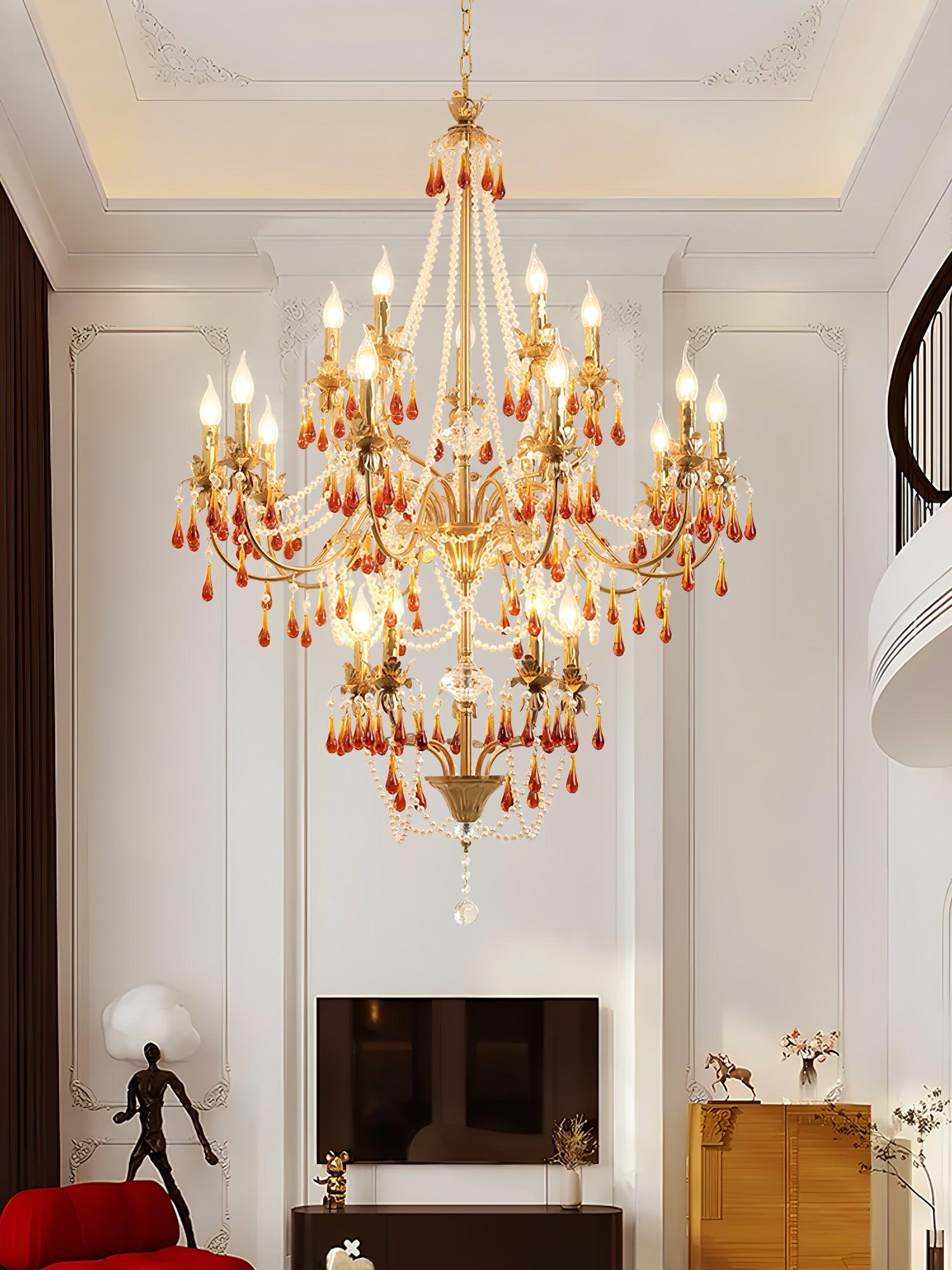 Ormirara Postmodern Luxury Amber Crystal Chandelier - Blowlighting