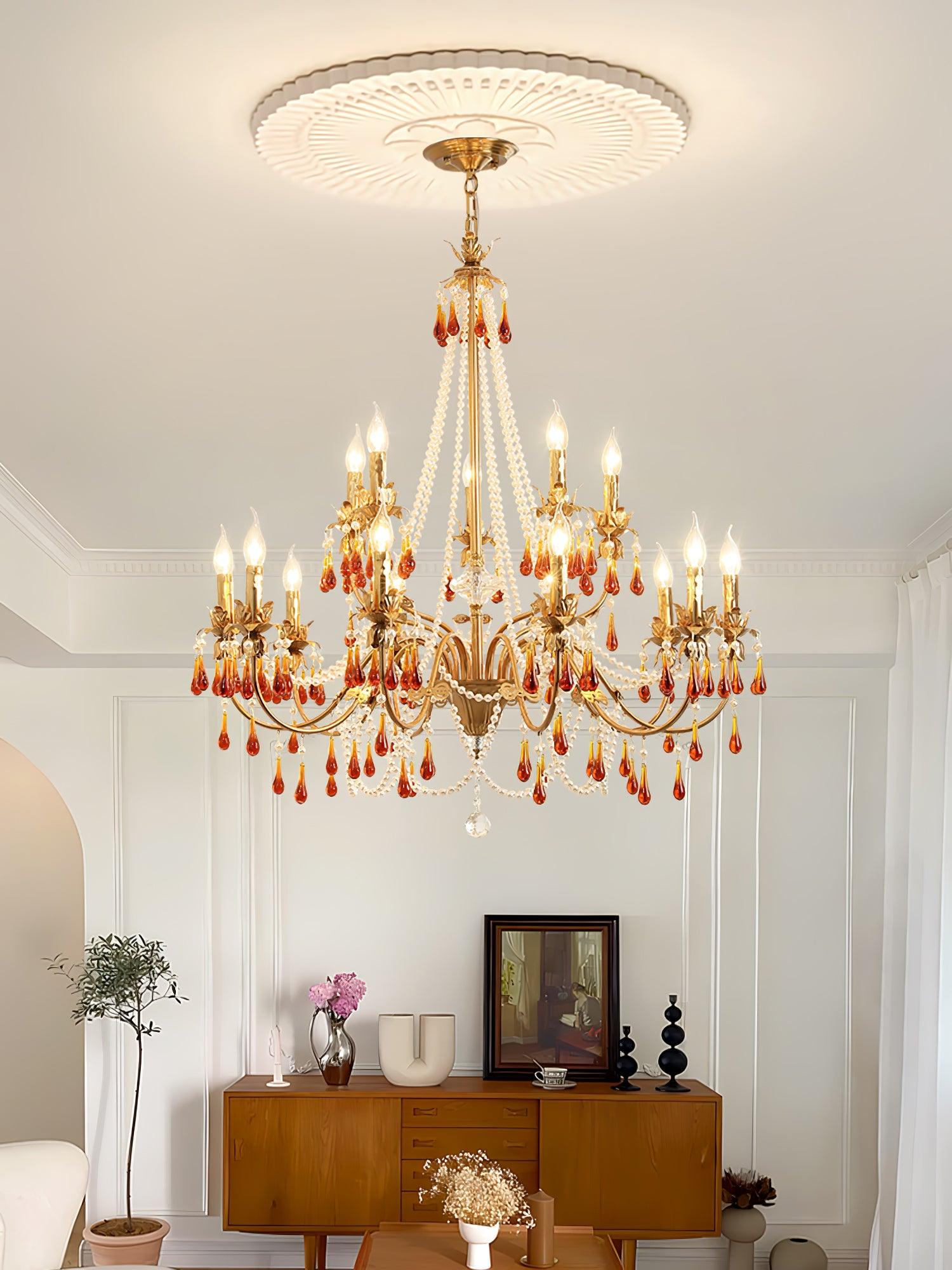 Ormirara Postmodern Luxury Amber Crystal Chandelier - Blowlighting