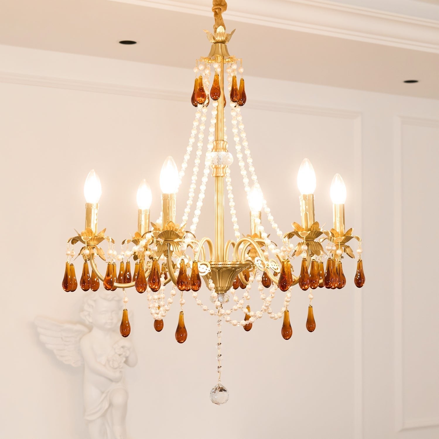 Ormirara Postmodern Luxury Amber Crystal Chandelier - Blowlighting