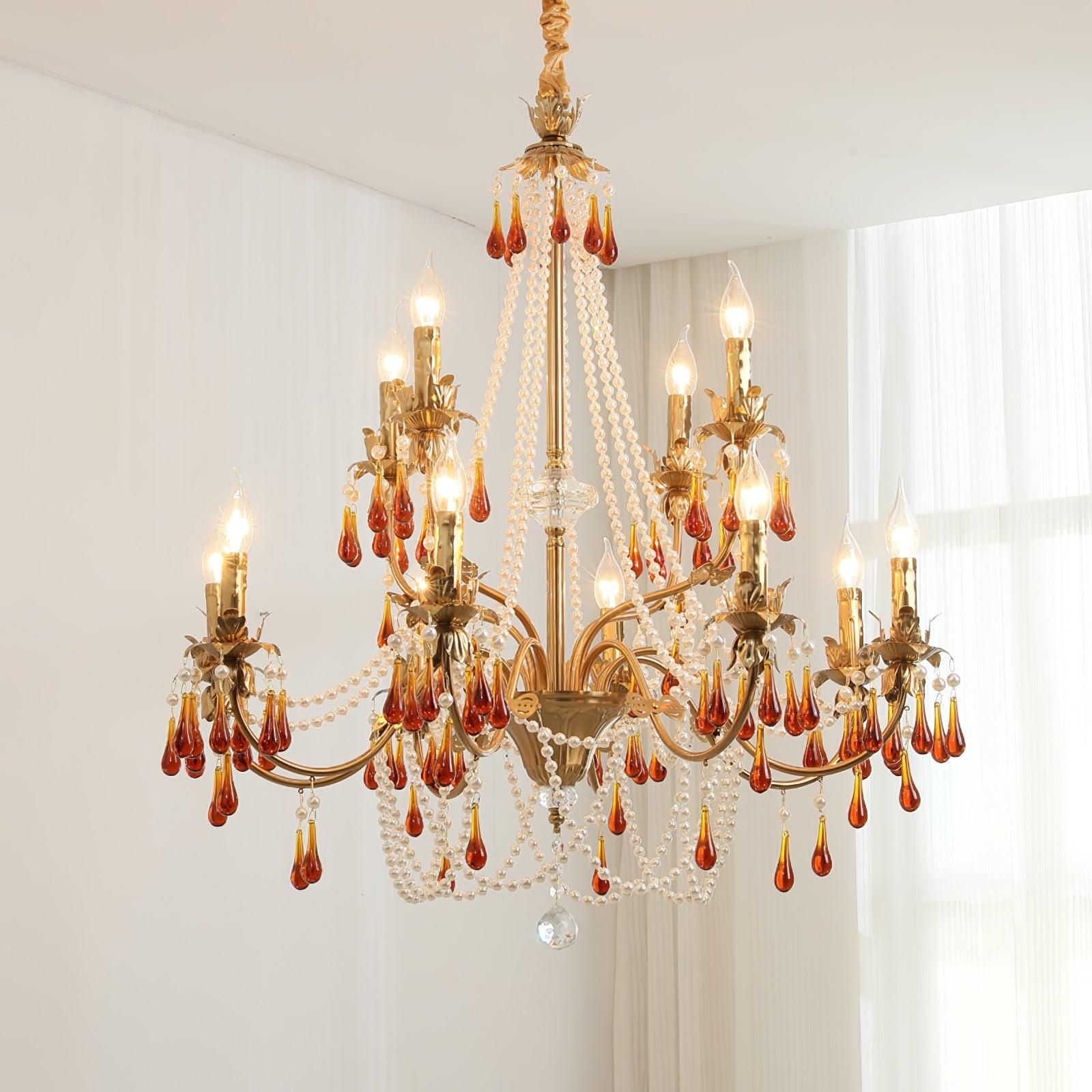 Ormirara Postmodern Luxury Amber Crystal Chandelier - Blowlighting