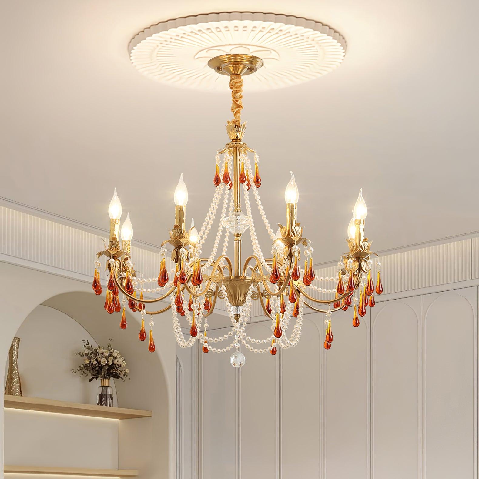 Ormirara Postmodern Luxury Amber Crystal Chandelier - Blowlighting