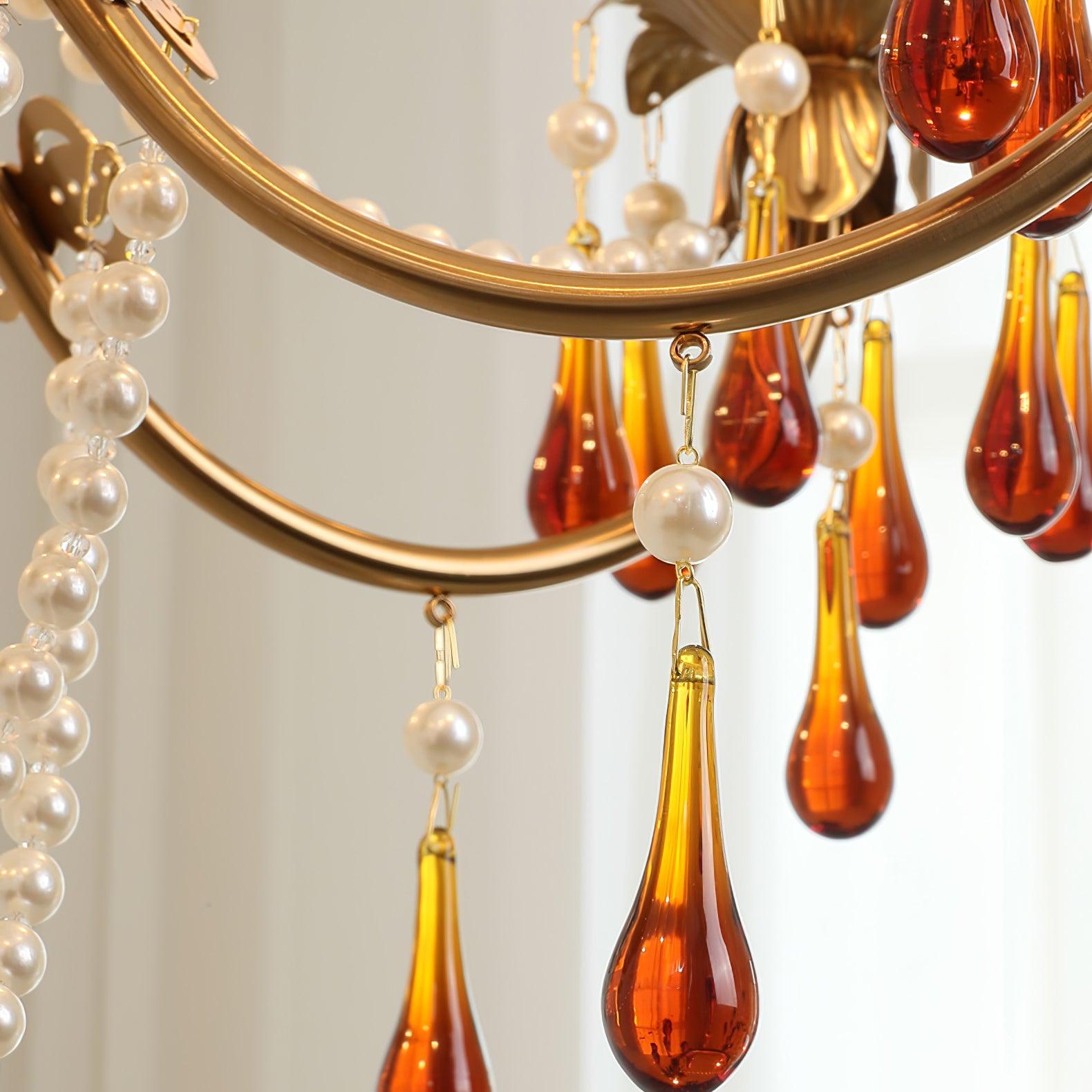 Ormirara Postmodern Luxury Amber Crystal Chandelier - Blowlighting