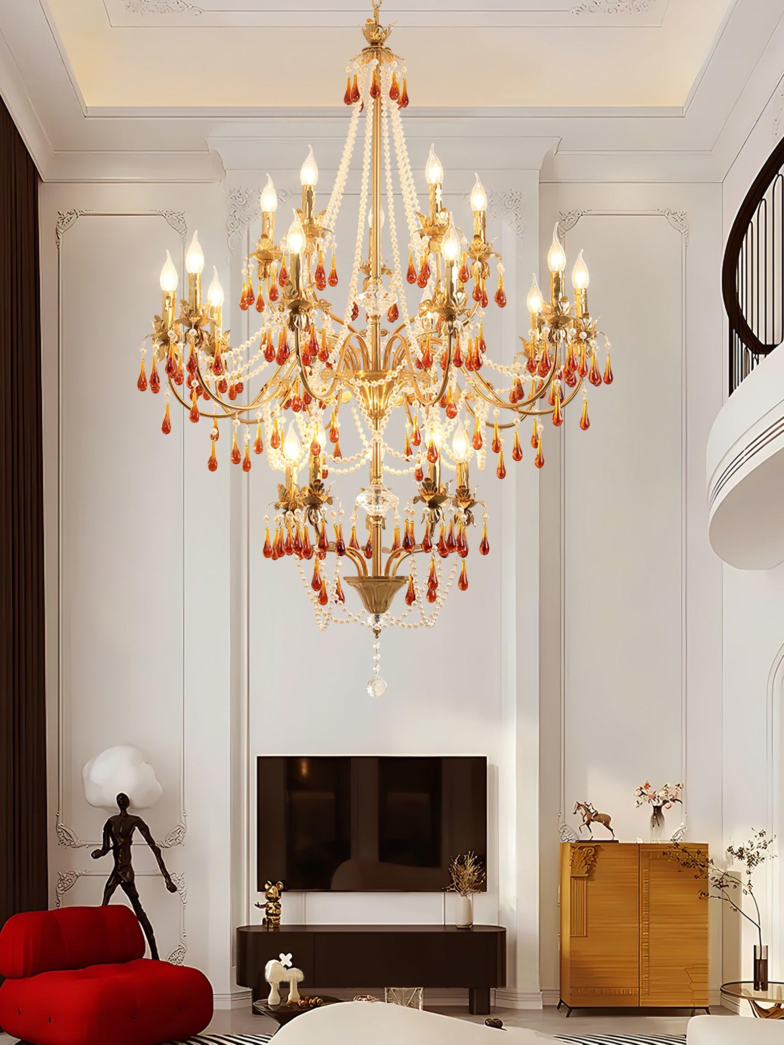 Ormirara Postmodern Luxury Amber Crystal Chandelier - Blowlighting