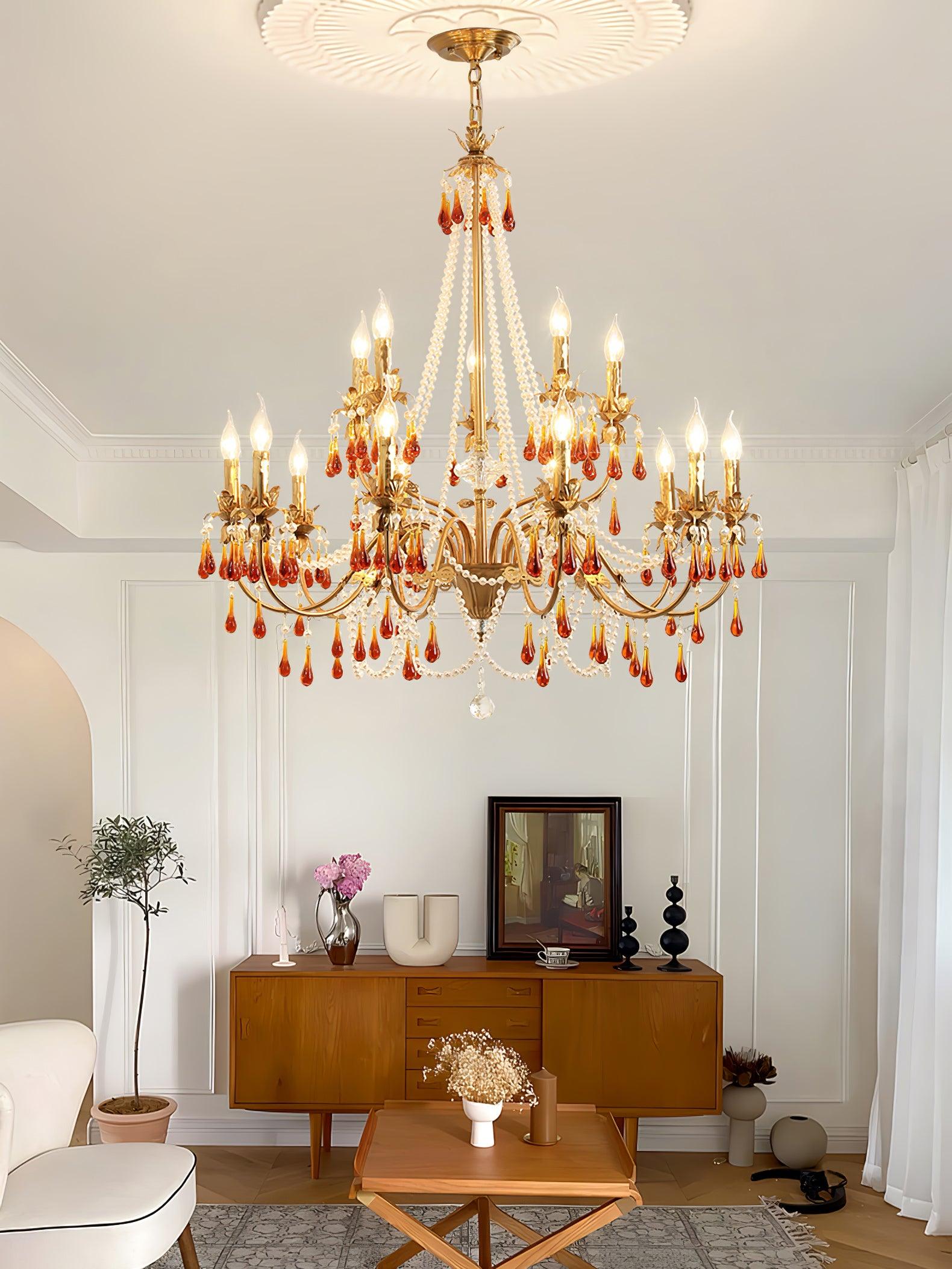 Ormirara Postmodern Luxury Amber Crystal Chandelier - Blowlighting