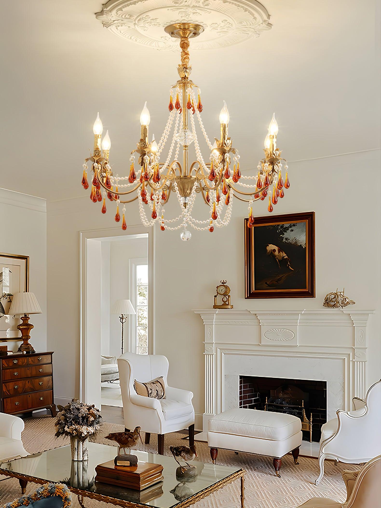 Ormirara Postmodern Luxury Amber Crystal Chandelier - Blowlighting