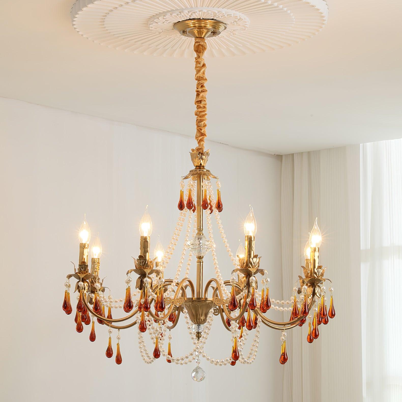 Ormirara Postmodern Luxury Amber Crystal Chandelier - Blowlighting