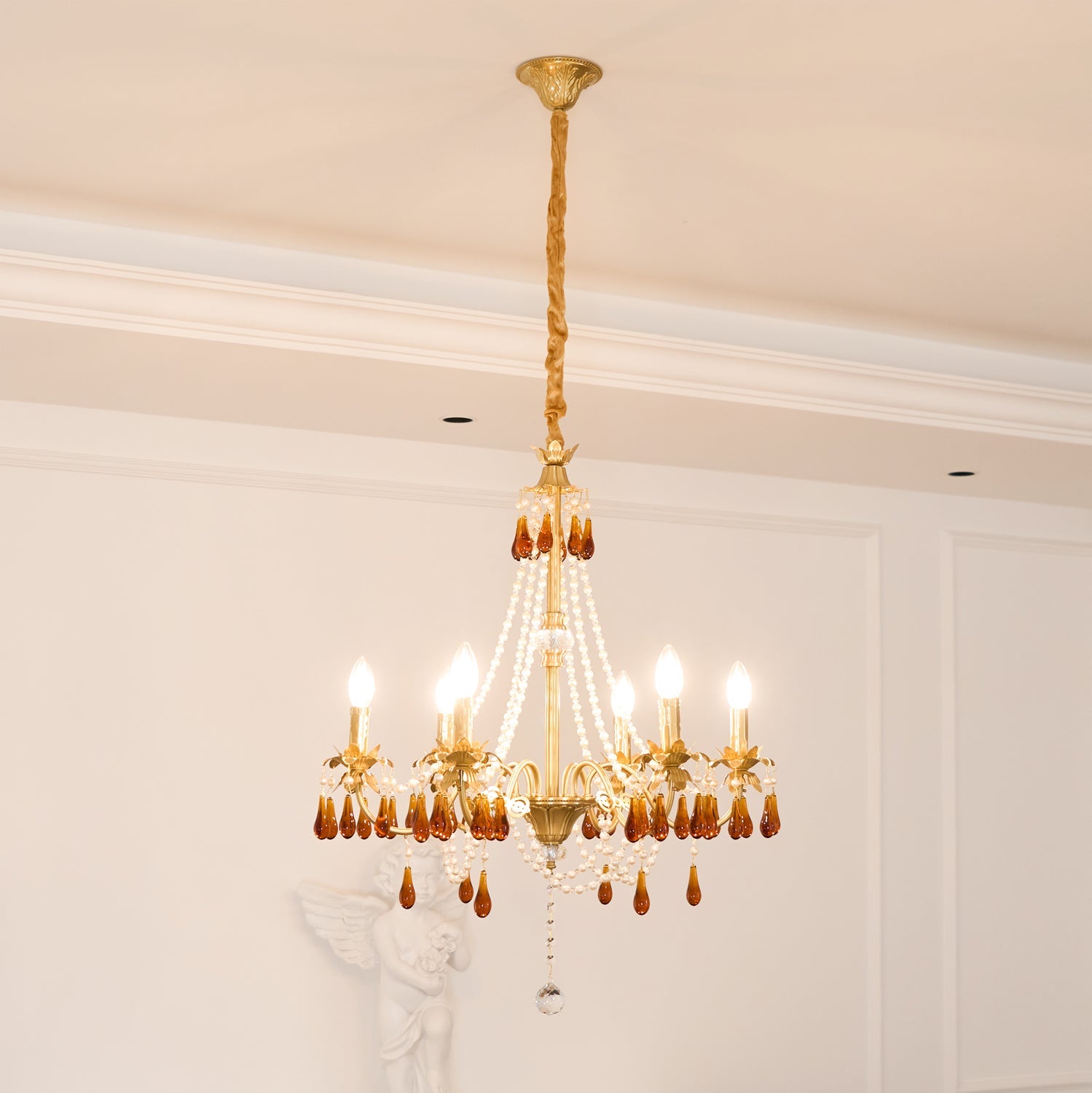 Ormirara Postmodern Luxury Amber Crystal Chandelier - Blowlighting