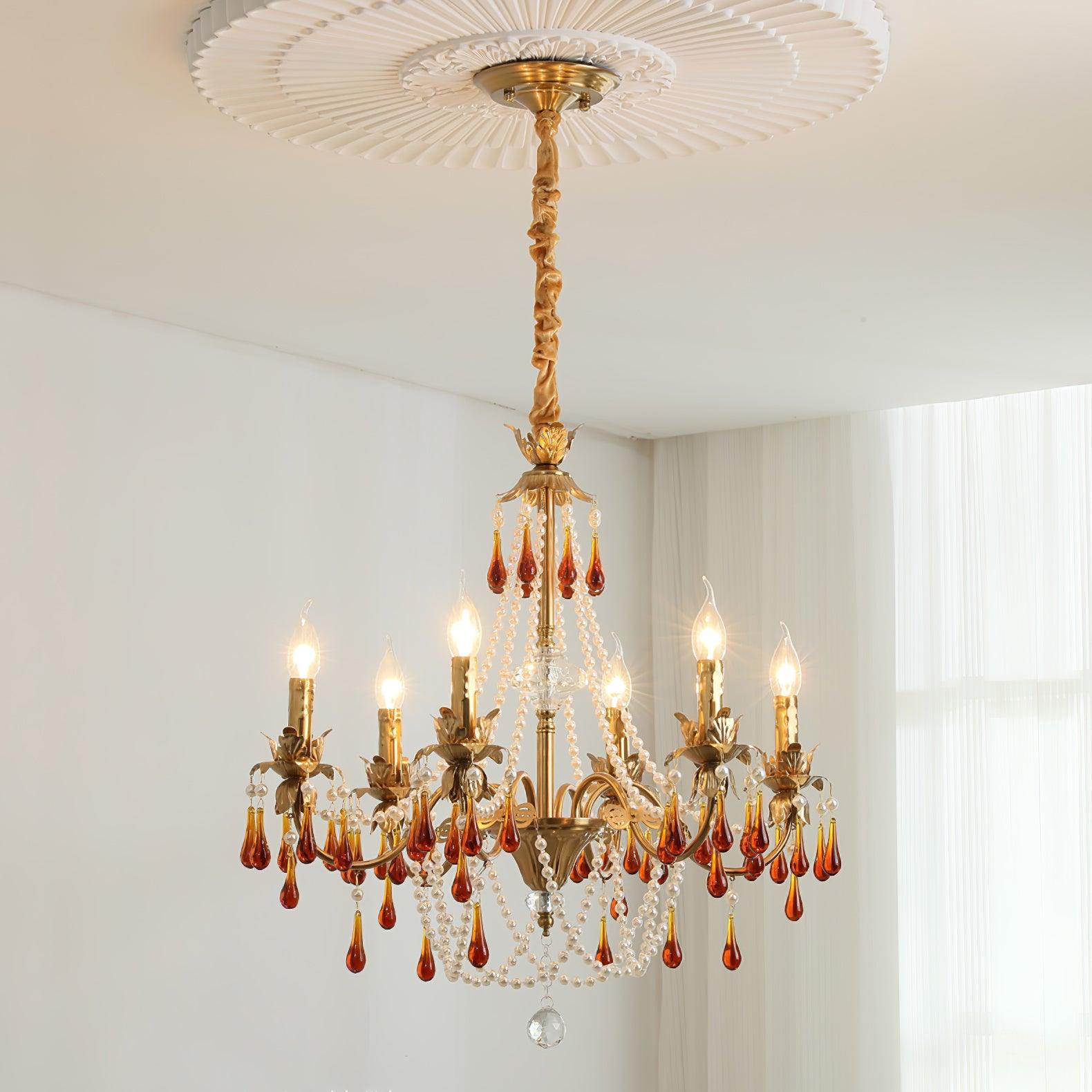Ormirara Postmodern Luxury Amber Crystal Chandelier - Blowlighting