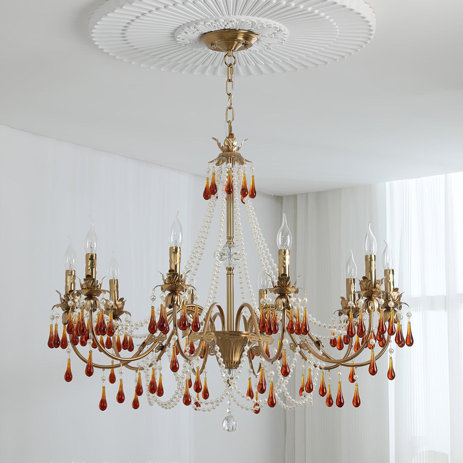 Ormirara Postmodern Luxury Amber Crystal Chandelier - Blowlighting
