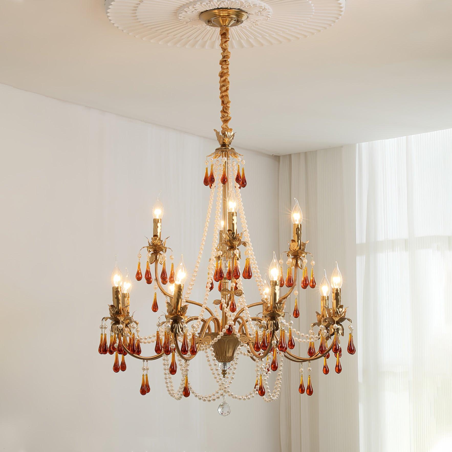 Ormirara Postmodern Luxury Amber Crystal Chandelier - Blowlighting