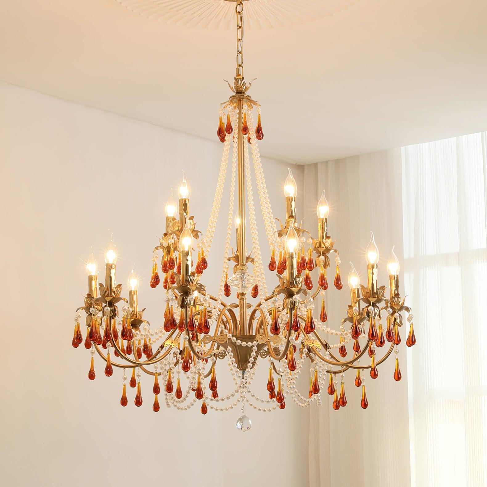Ormirara Postmodern Luxury Amber Crystal Chandelier - Blowlighting