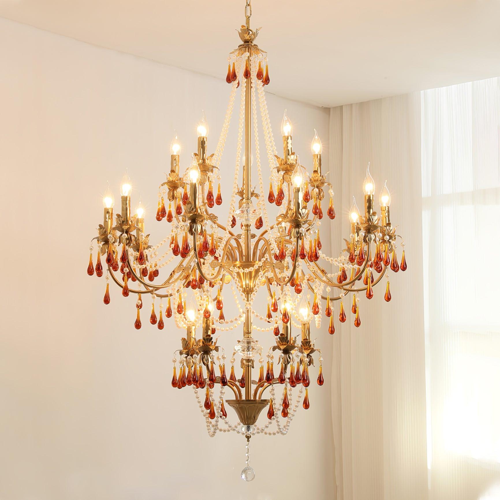 Ormirara Postmodern Luxury Amber Crystal Chandelier - Blowlighting