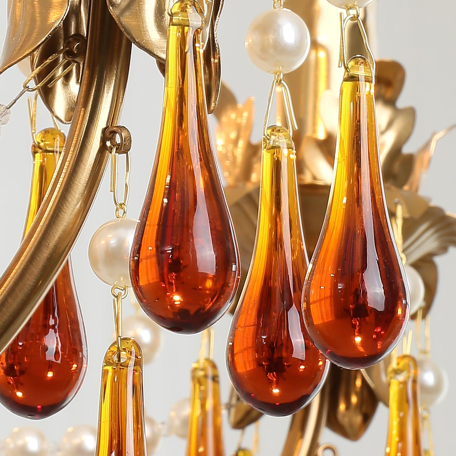 Ormirara Postmodern Luxury Amber Crystal Chandelier - Blowlighting