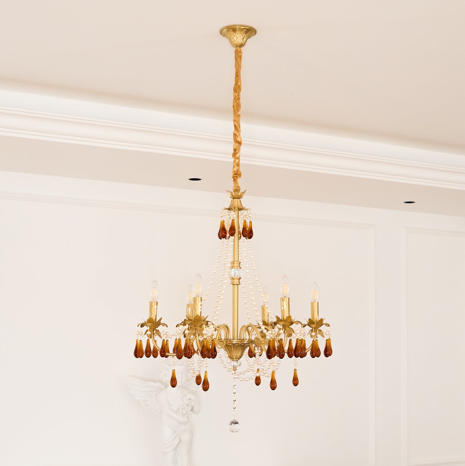 Ormirara Postmodern Luxury Amber Crystal Chandelier - Blowlighting
