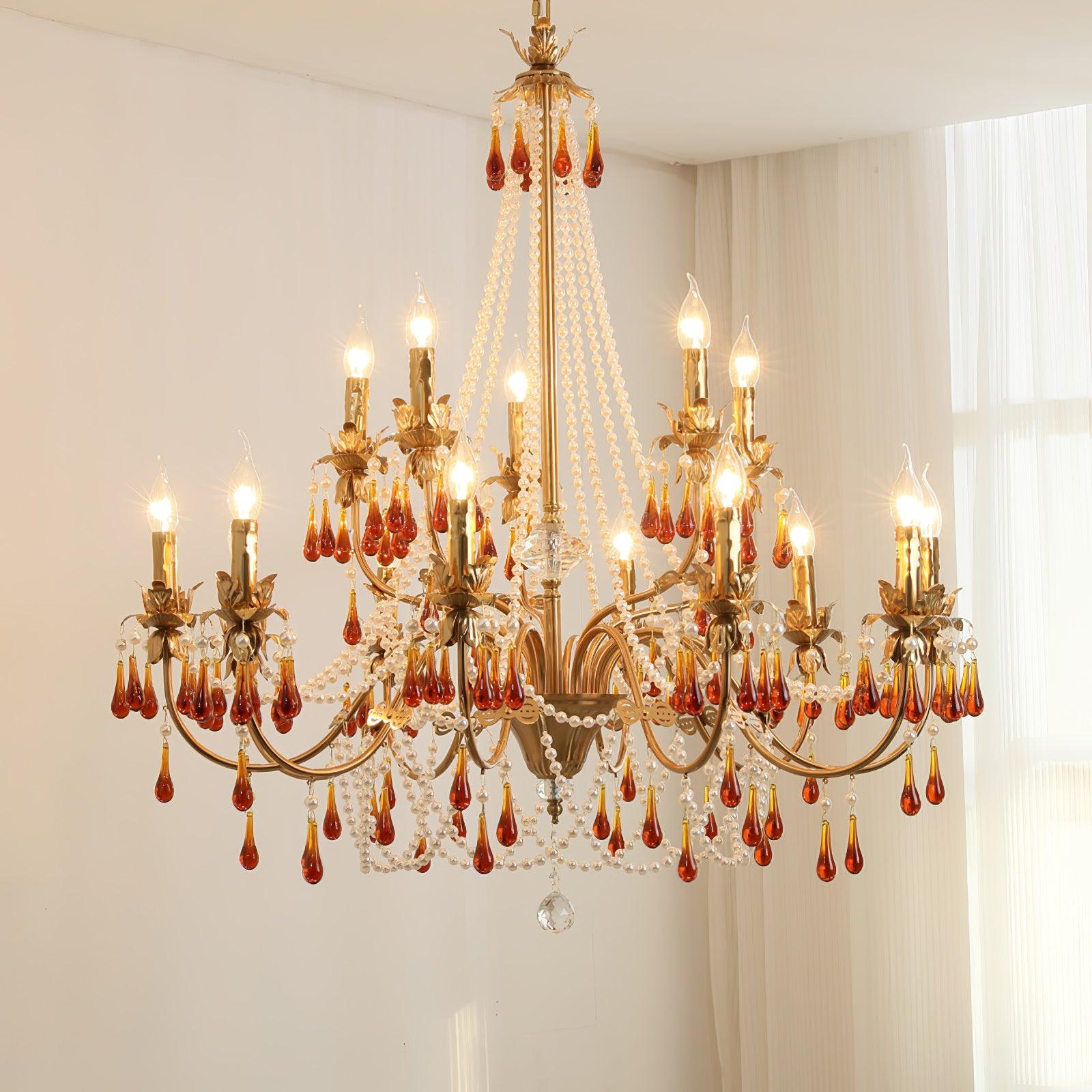 Ormirara Postmodern Luxury Amber Crystal Chandelier - Blowlighting