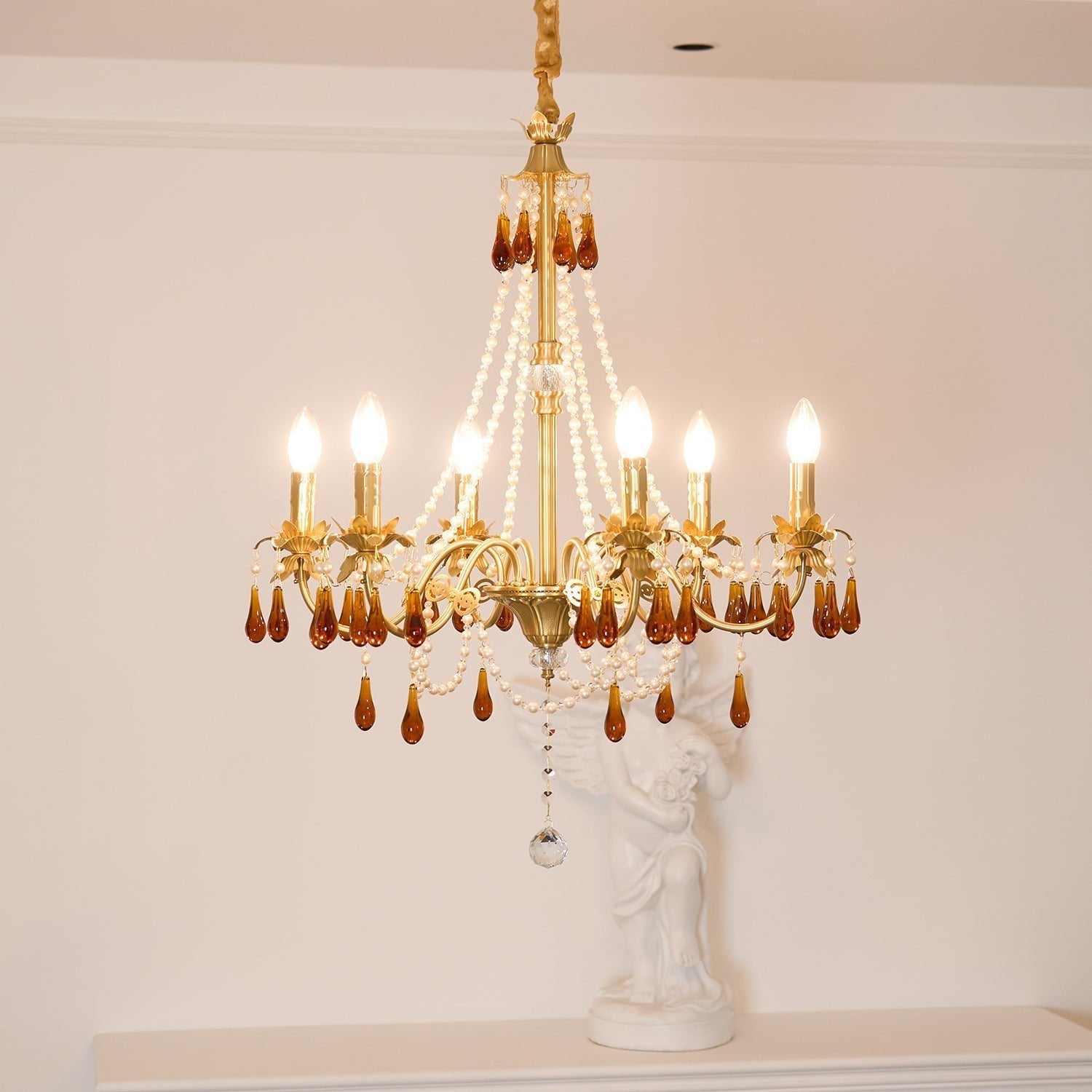 Ormirara Postmodern Luxury Amber Crystal Chandelier - Blowlighting