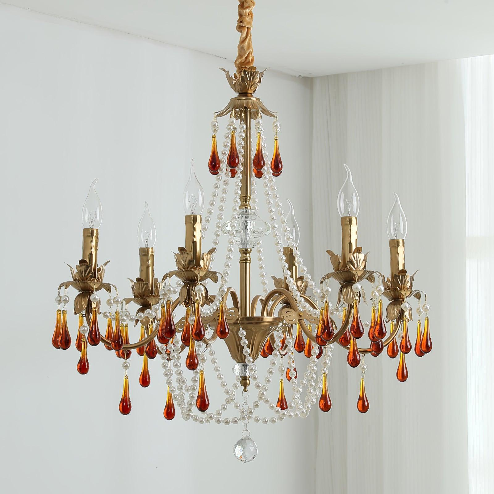 Ormirara Postmodern Luxury Amber Crystal Chandelier - Blowlighting