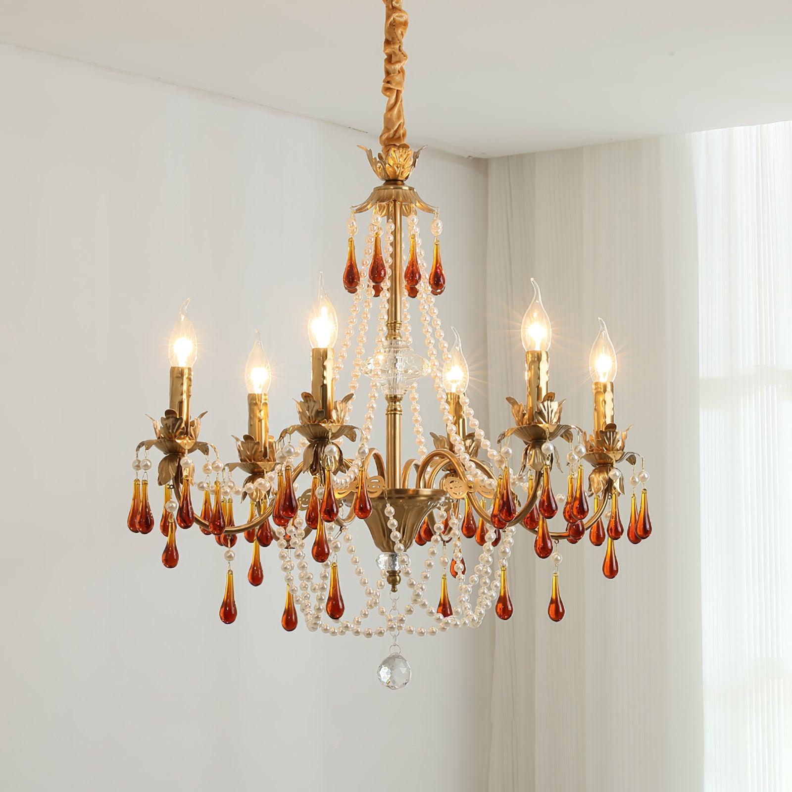 Ormirara Postmodern Luxury Amber Crystal Chandelier - Blowlighting