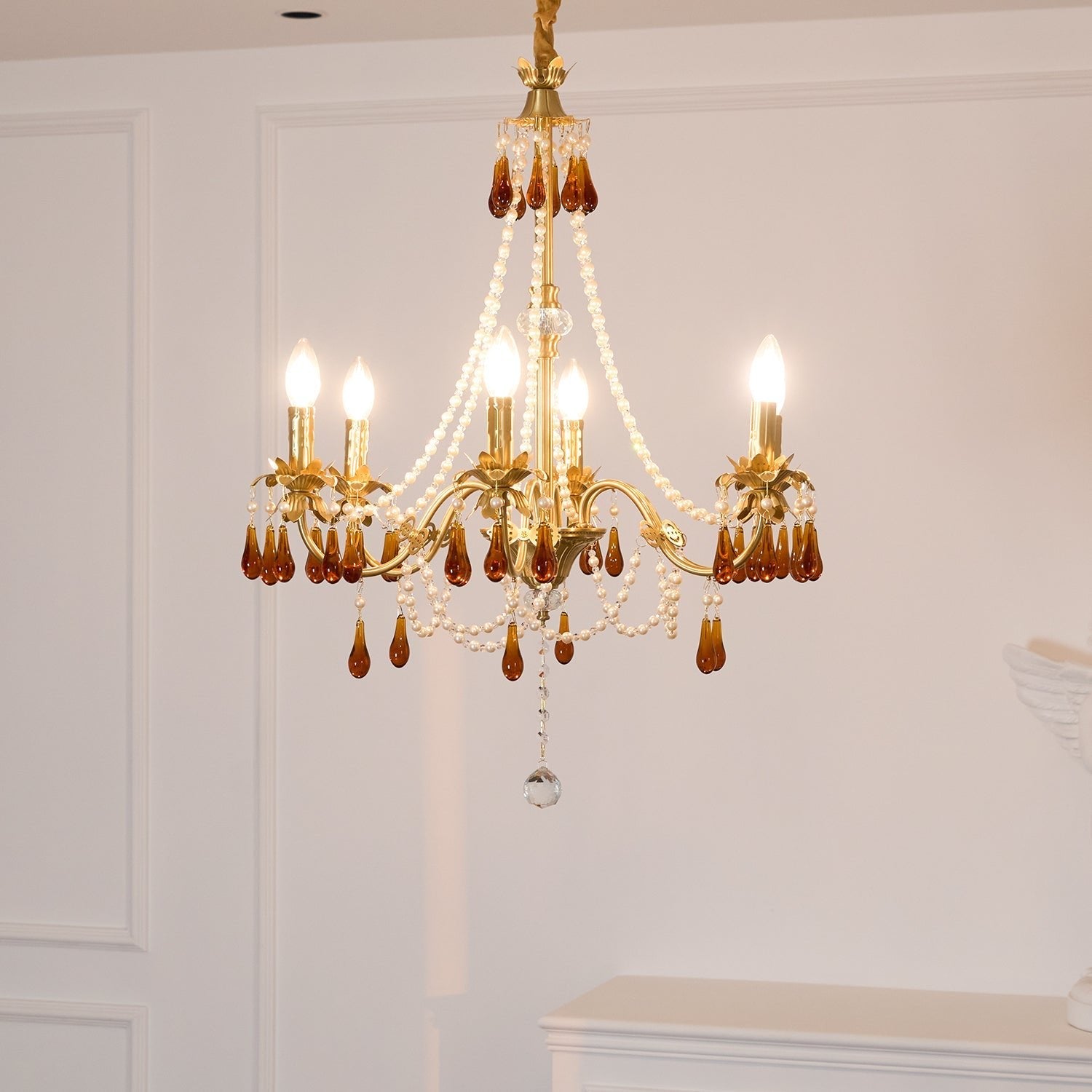 Ormirara Postmodern Luxury Amber Crystal Chandelier - Blowlighting