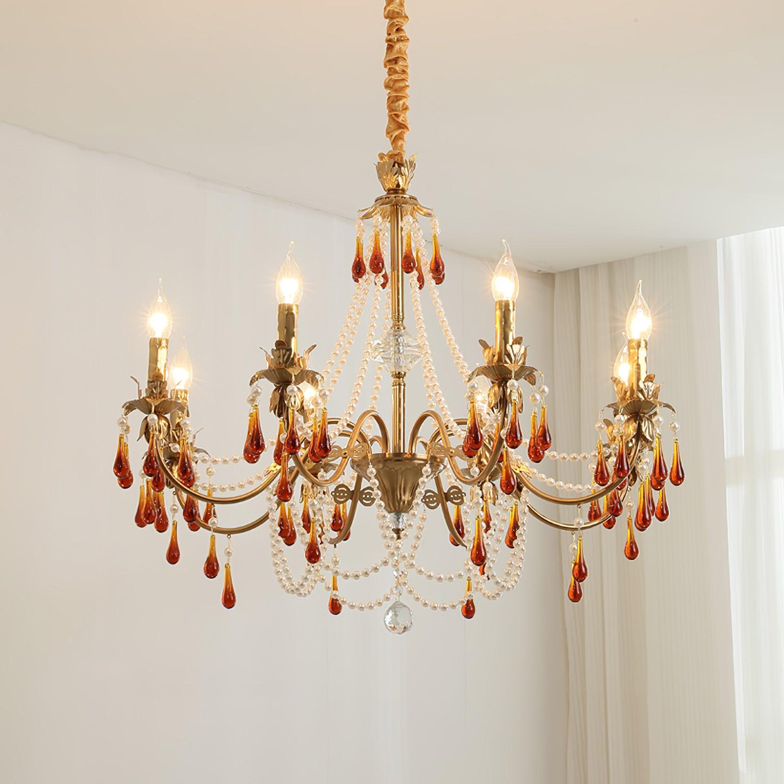 Ormirara Postmodern Luxury Amber Crystal Chandelier - Blowlighting