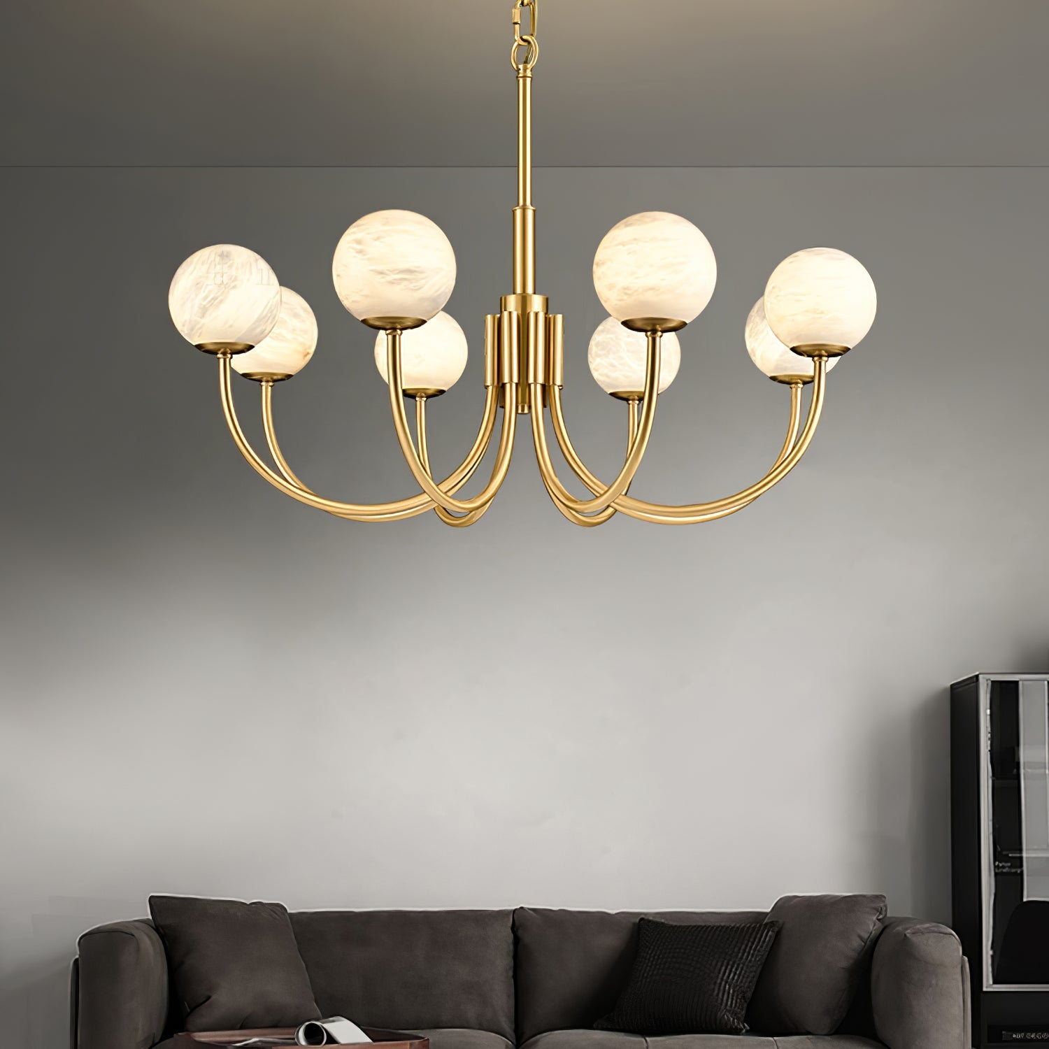 Alira Vintage Alabaster Chandelier Light - Blowlighting