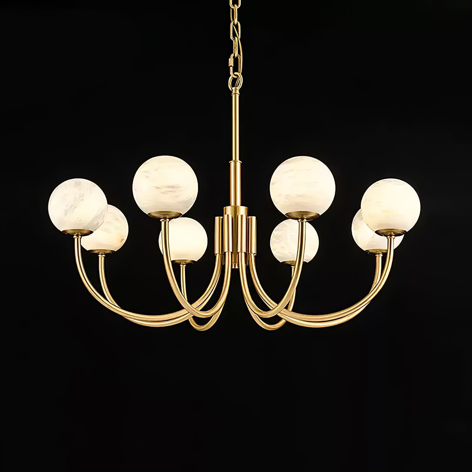 Alira Vintage Alabaster Chandelier Light - Blowlighting