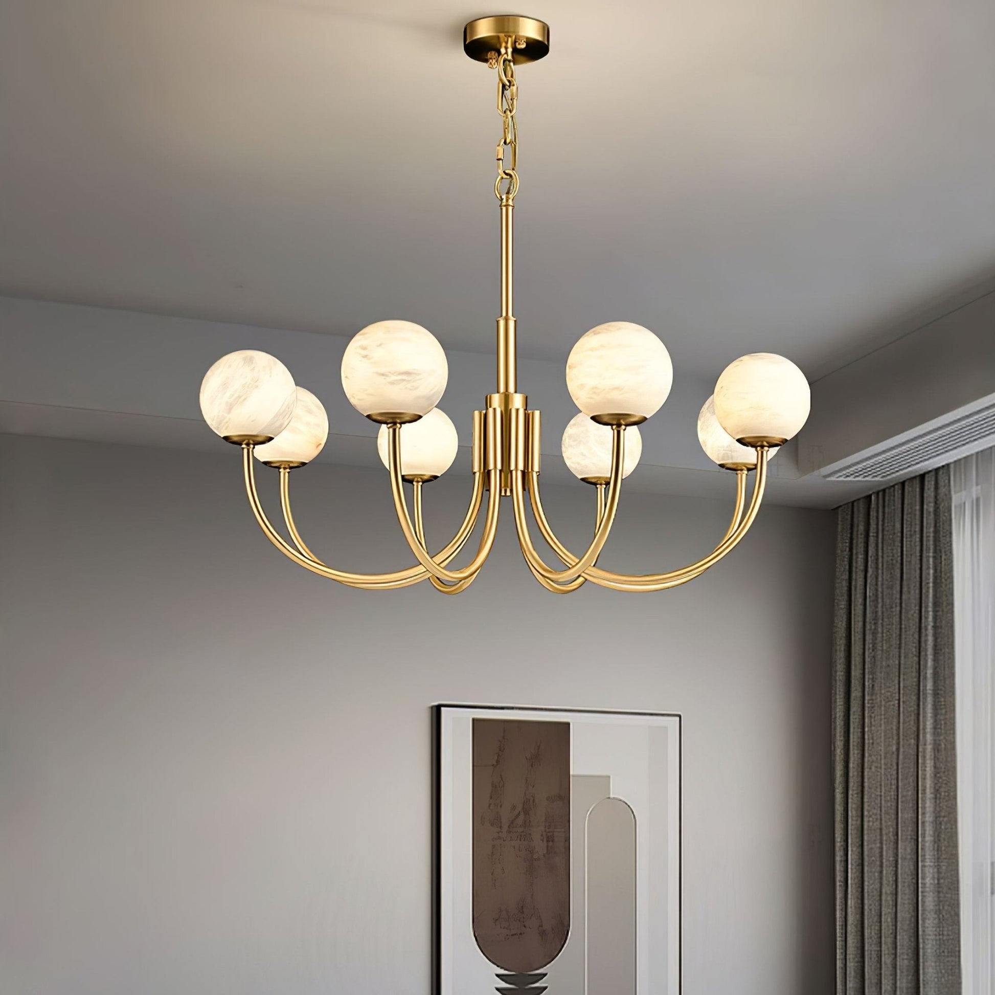 Alira Vintage Alabaster Chandelier Light - Blowlighting