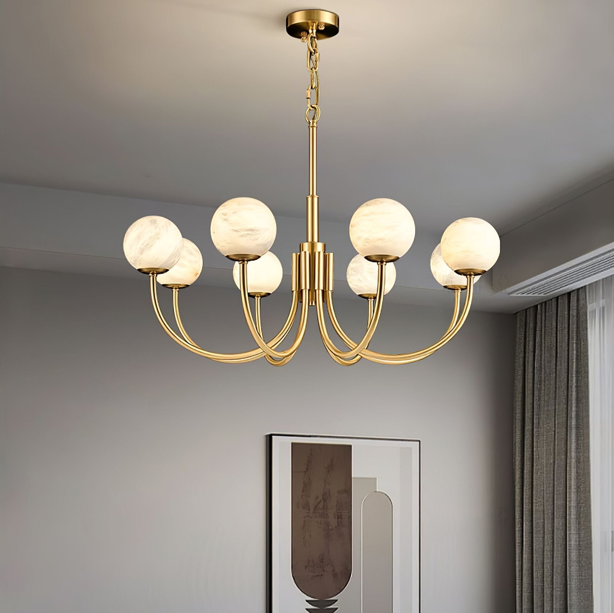 Alira Vintage Alabaster Chandelier Light - Blowlighting
