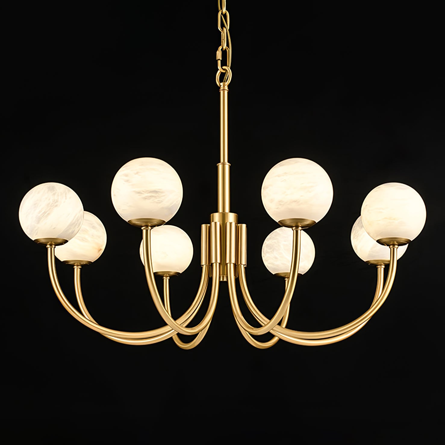 Alira Vintage Alabaster Chandelier Light - Blowlighting