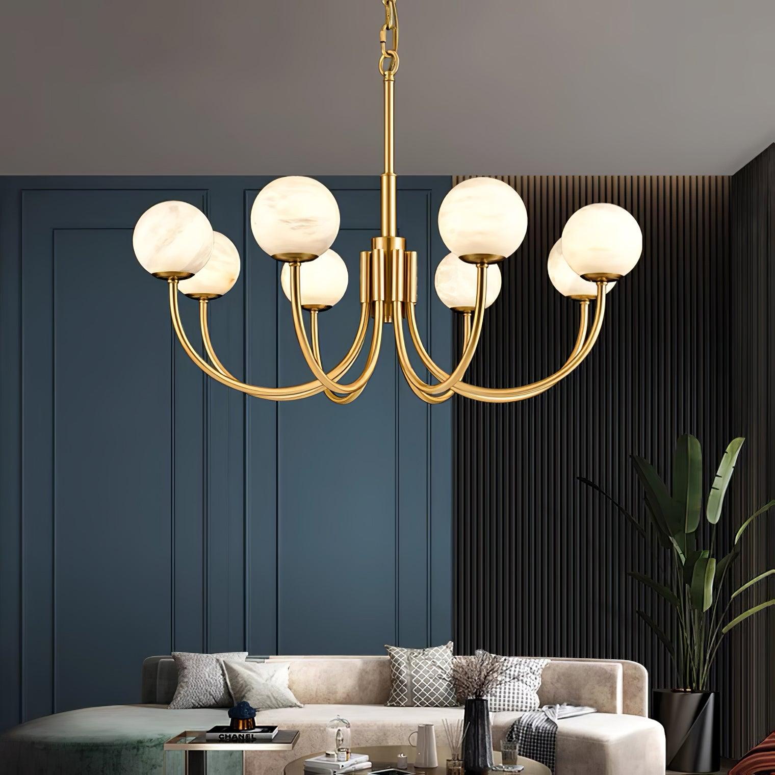 Alira Vintage Alabaster Chandelier Light - Blowlighting