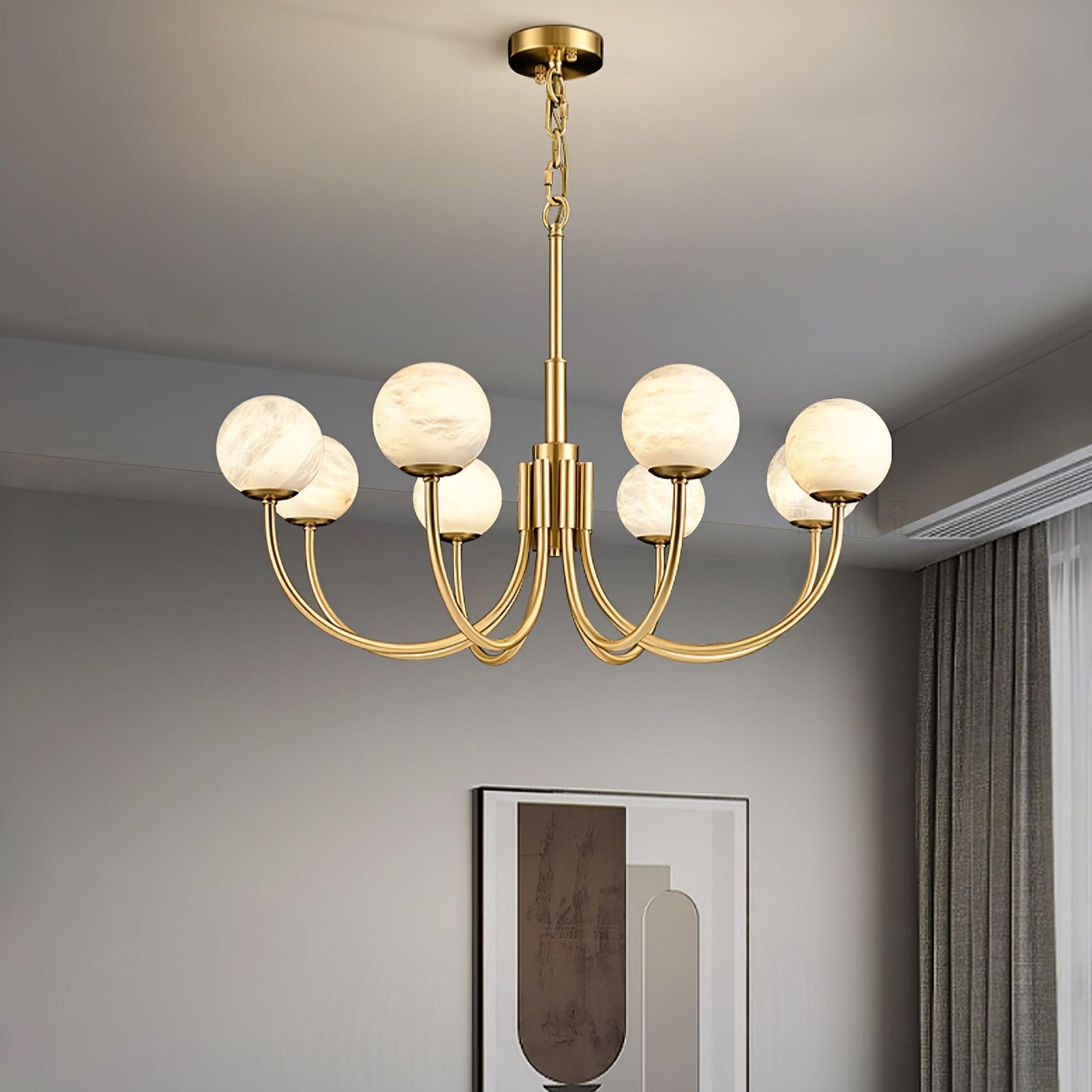 Alira Vintage Alabaster Chandelier Light - Blowlighting