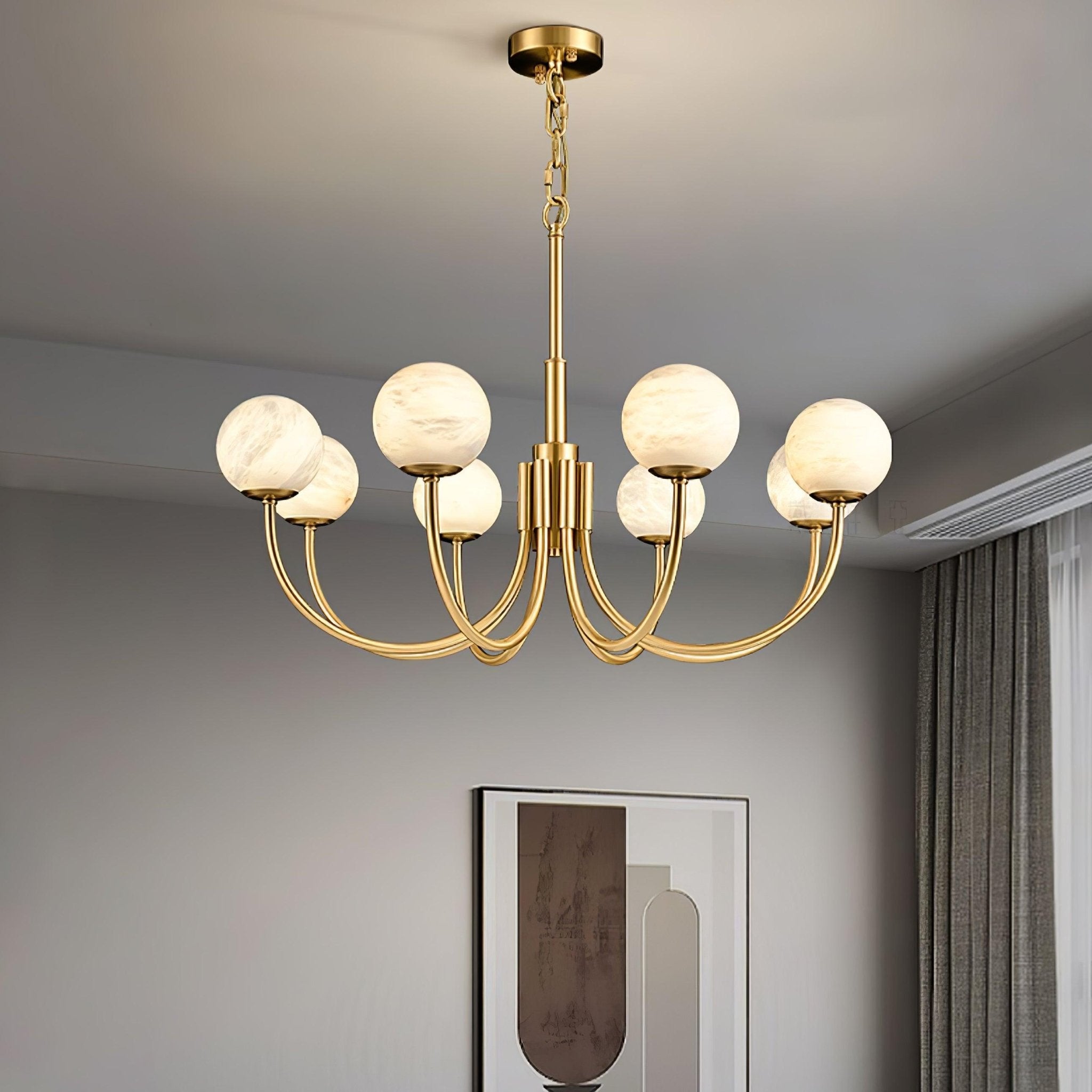 Alira Vintage Alabaster Chandelier Light - Blowlighting