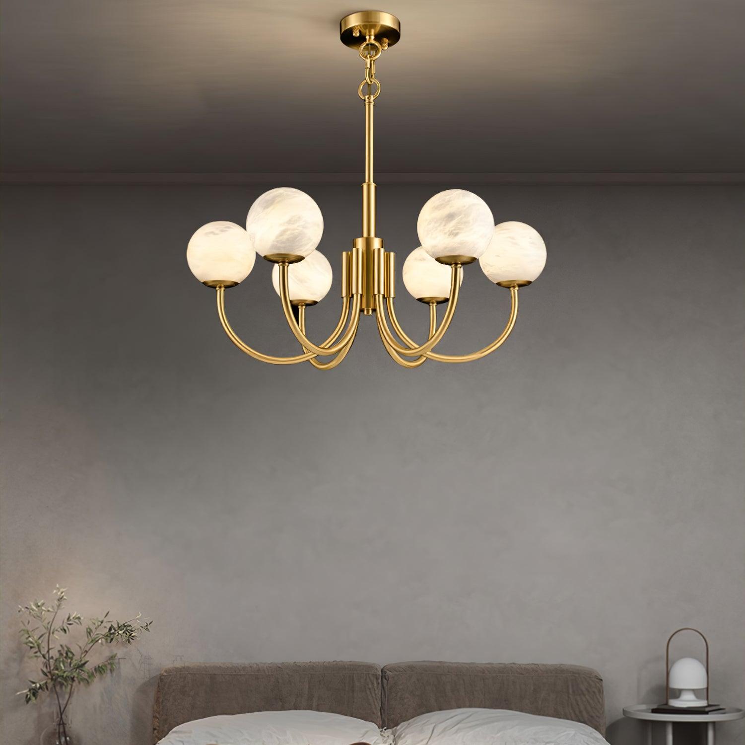 Alira Vintage Alabaster Chandelier Light - Blowlighting