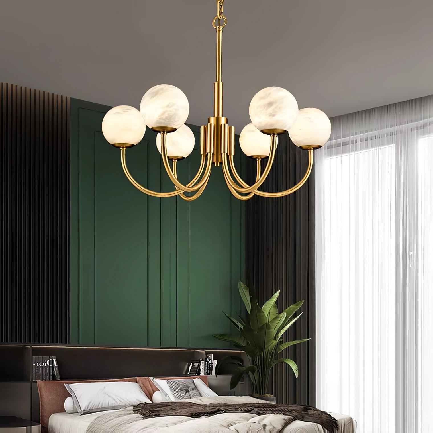 Alira Vintage Alabaster Chandelier Light - Blowlighting