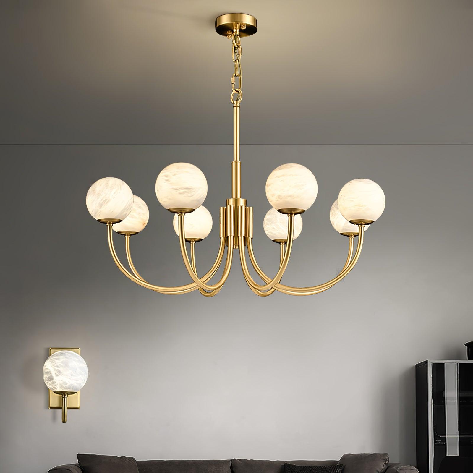 Alira Vintage Alabaster Chandelier Light - Blowlighting