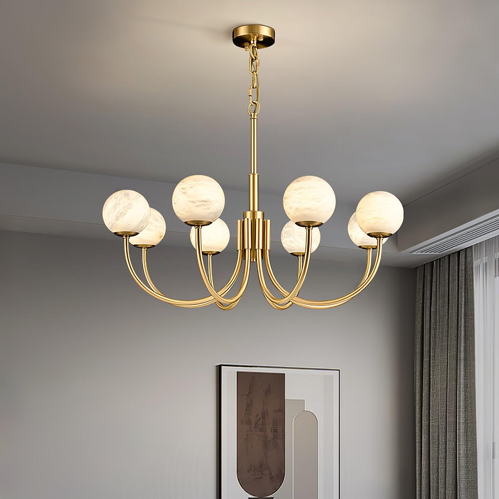 Alira Vintage Alabaster Chandelier Light - Blowlighting