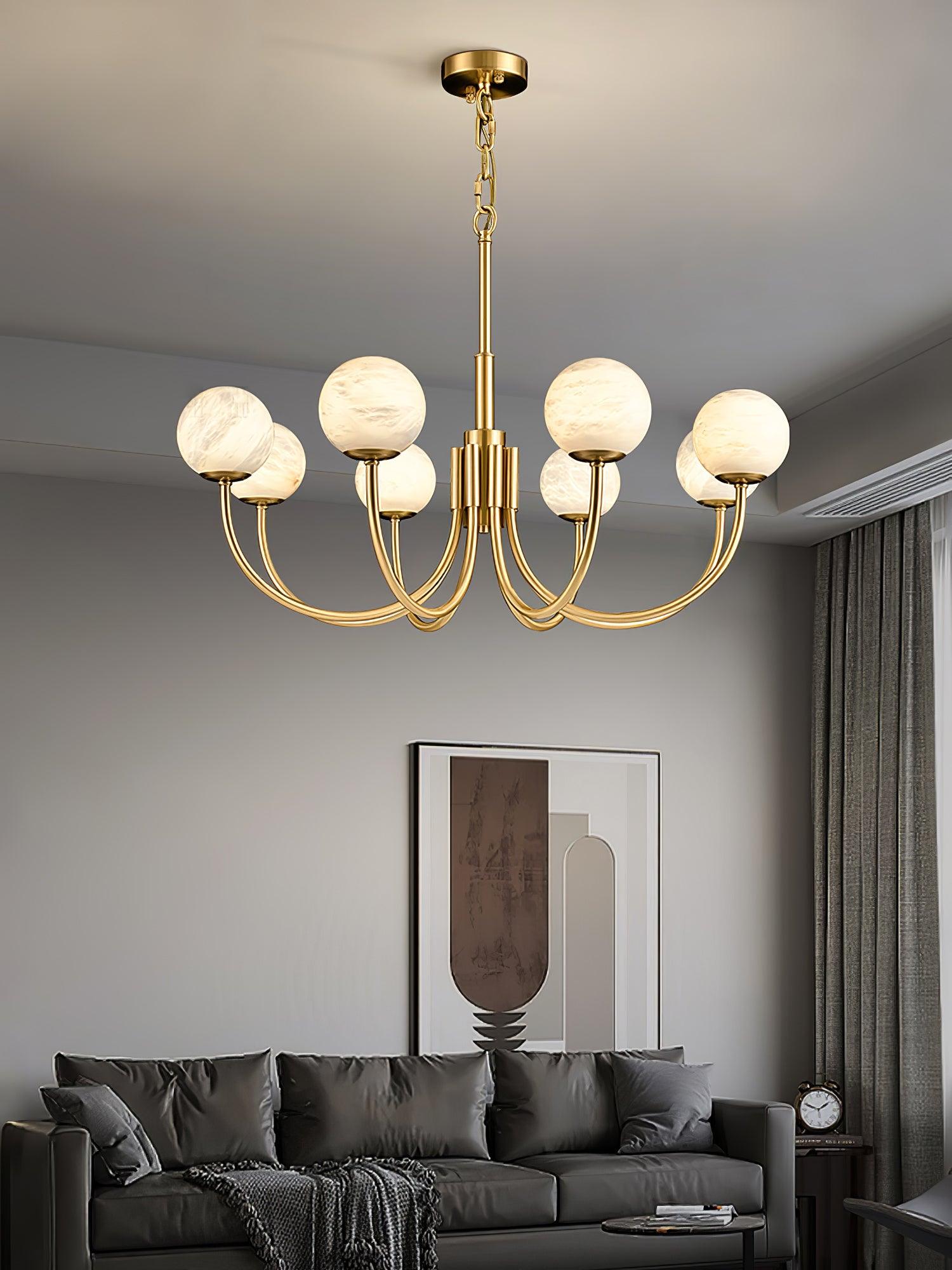 Alira Vintage Alabaster Chandelier Light - Blowlighting