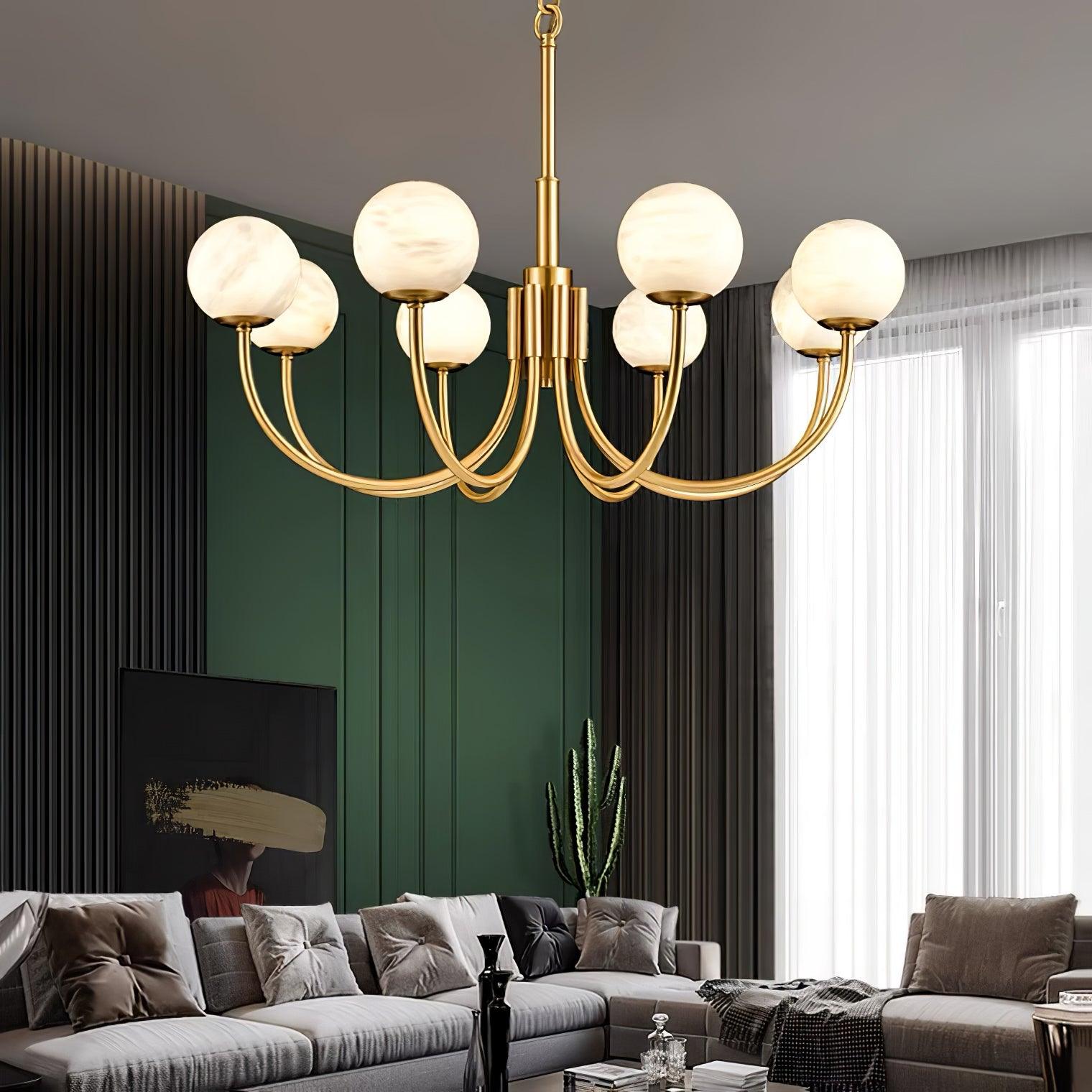 Alira Vintage Alabaster Chandelier Light - Blowlighting