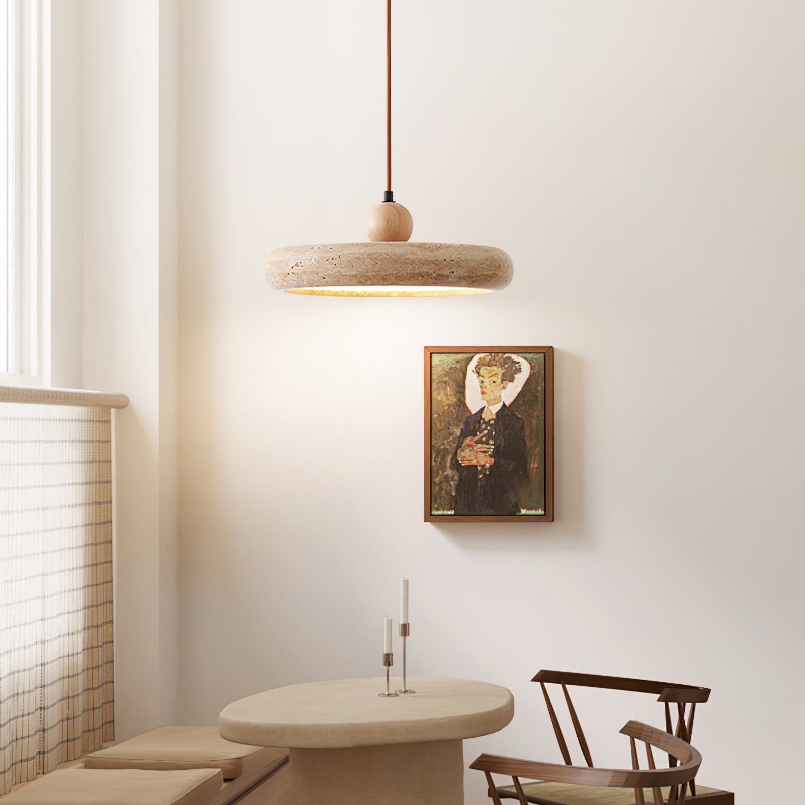 Zesolor Minimalist Travertine Pendant Light - Blowlighting
