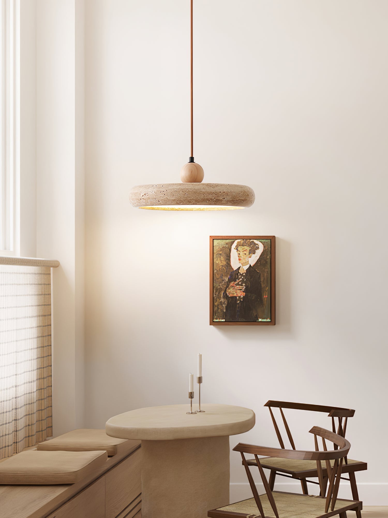 Zesolor Minimalist Travertine Pendant Light - Blowlighting