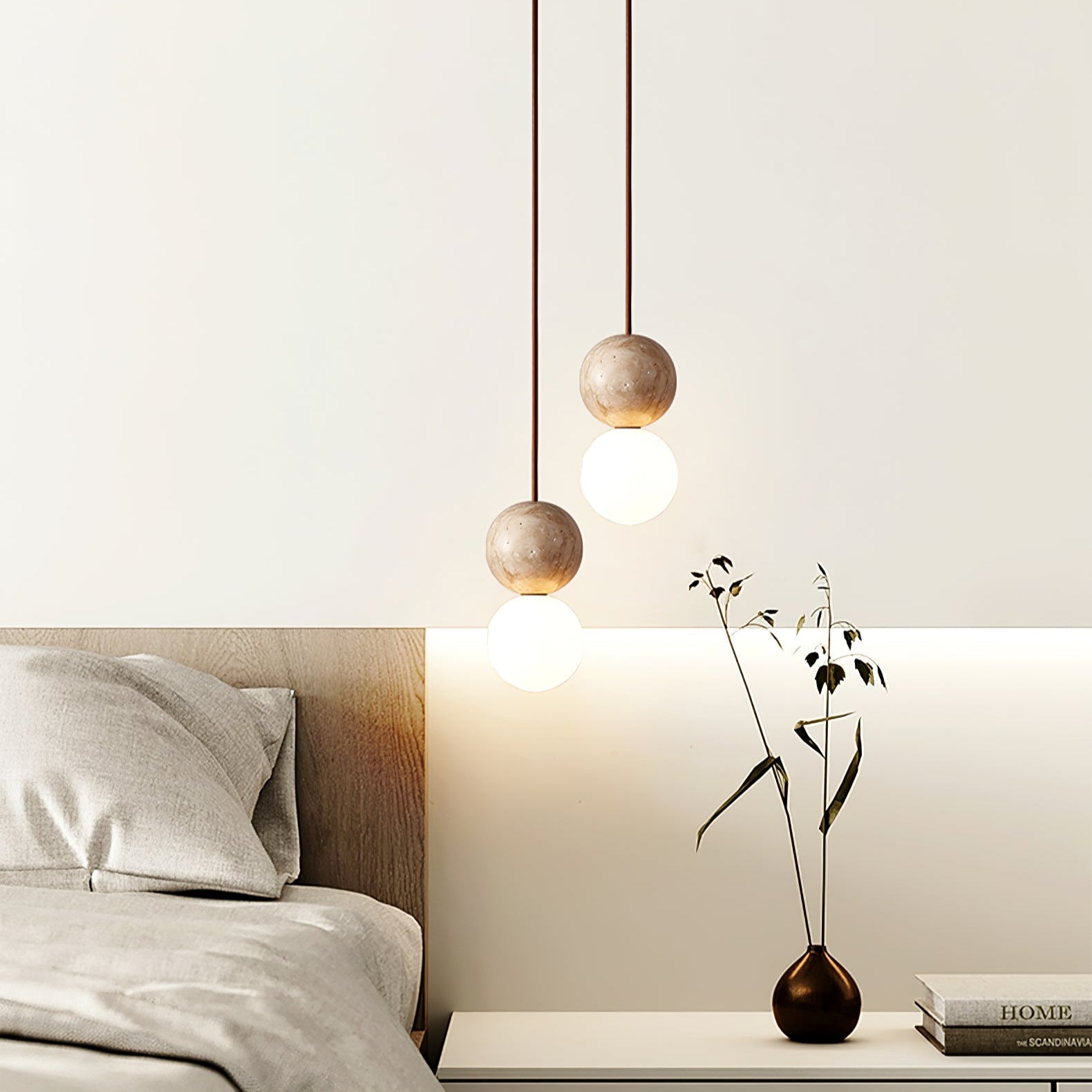 Luna Travertine Pendant Light - Blowlighting