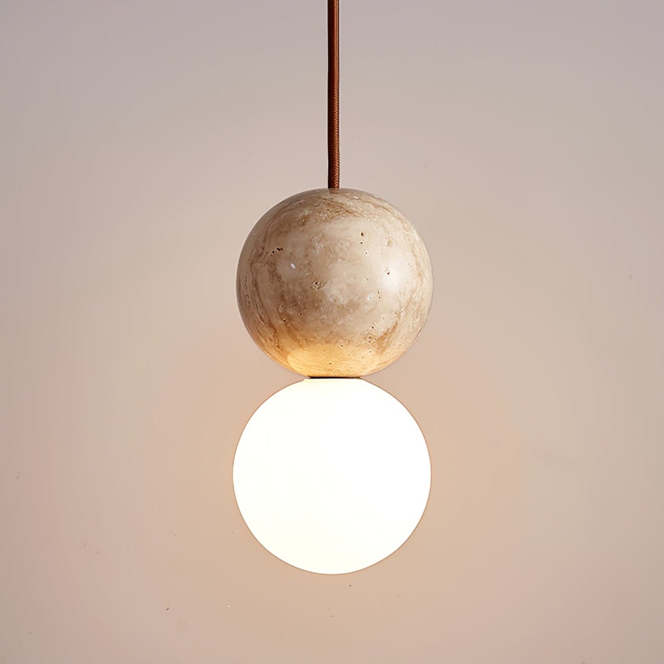 Luna Travertine Pendant Light - Blowlighting
