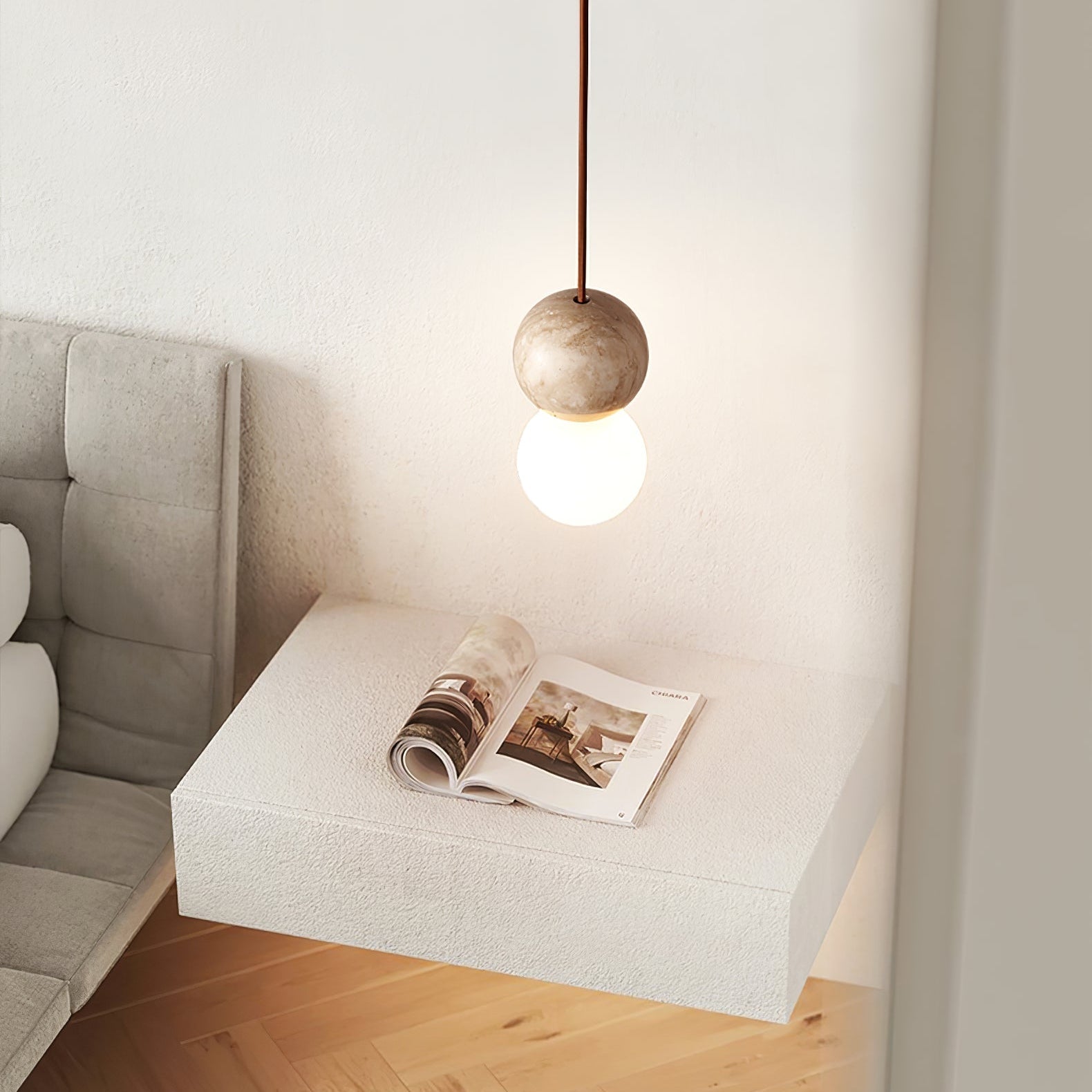 Luna Travertine Pendant Light - Blowlighting