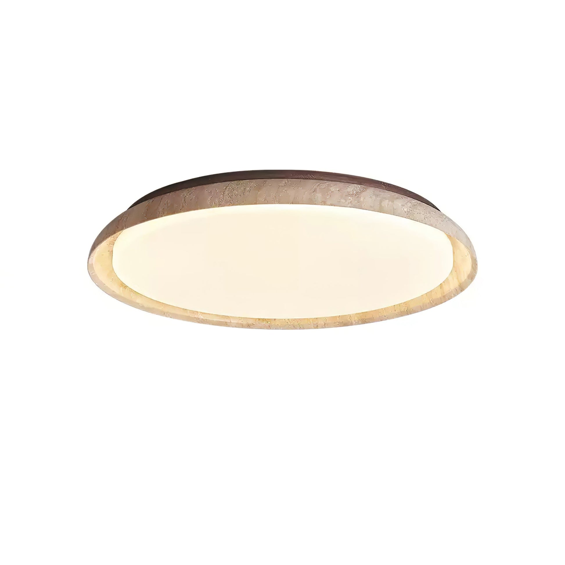 Elvinila Ring-Rim Travertine Ceiling Light - Blowlighting