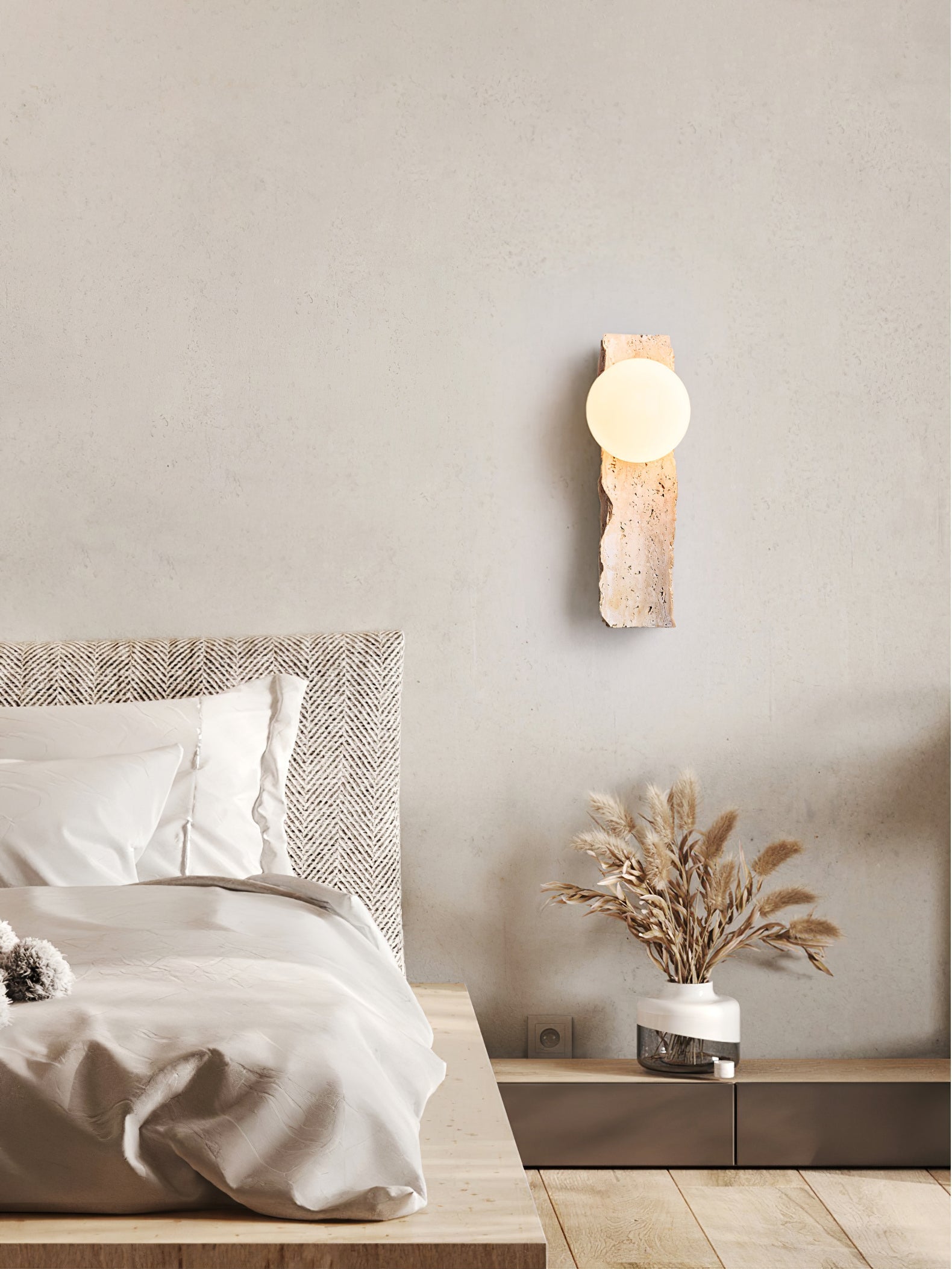 Elnoren Organic Travertine Wall Light - Blowlighting