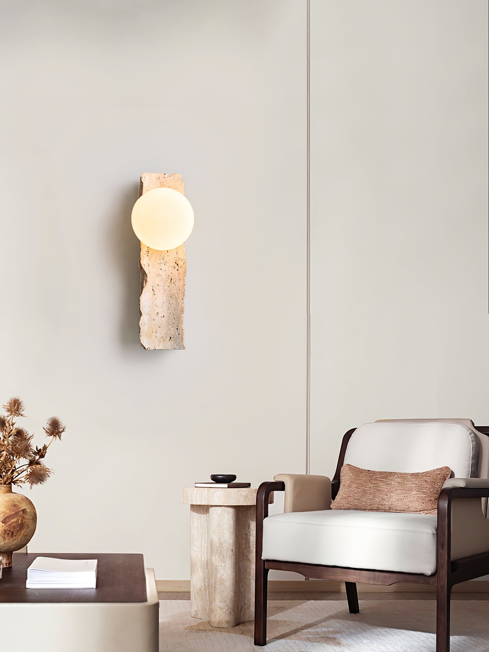 Elnoren Organic Travertine Wall Light - Blowlighting