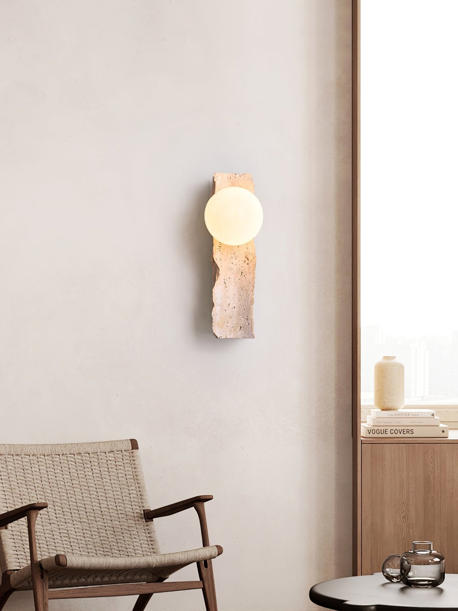 Elnoren Organic Travertine Wall Light - Blowlighting